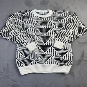 Vintage Difini Sweater Mens XL Geometric Knit Pullover USA 90s